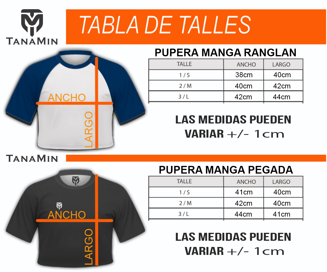 Guia talles Remeras Puperas